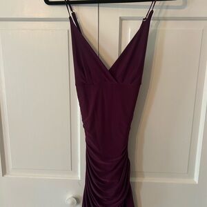 Forever 21 Red Asymmetrical Ruched Mini Dress